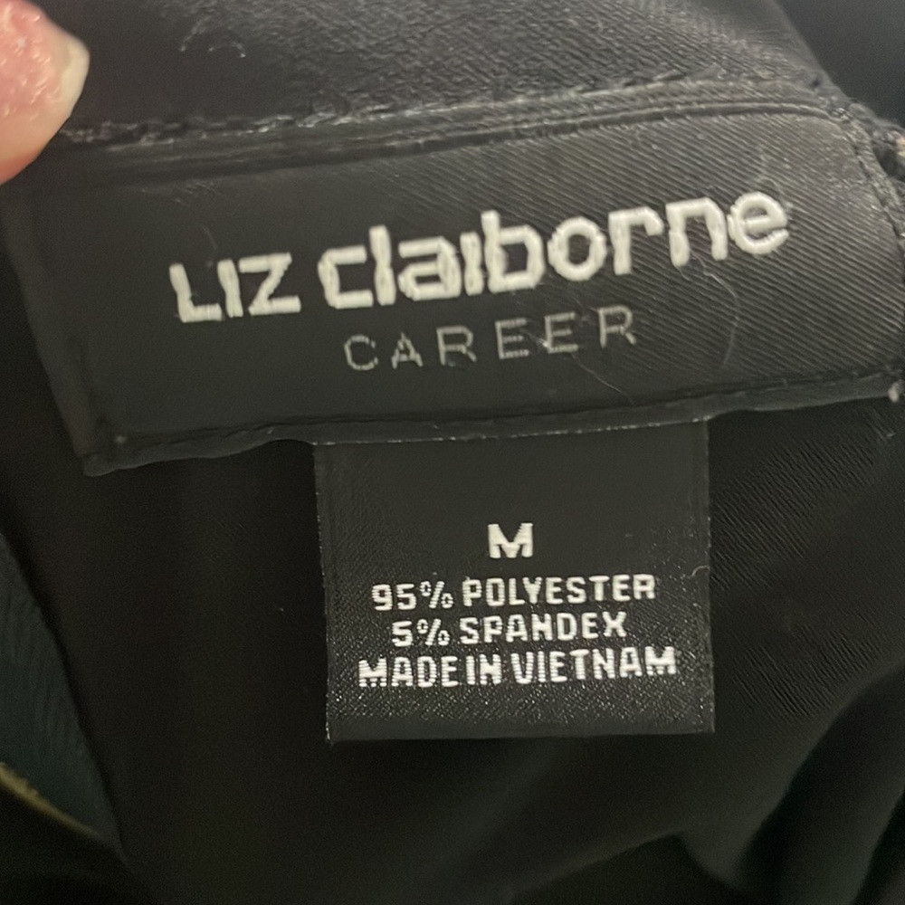 Liz Claiborne Medium Black Sleeveless Dress Blouse with Zipper Detail in Back - Picture 6 of 6